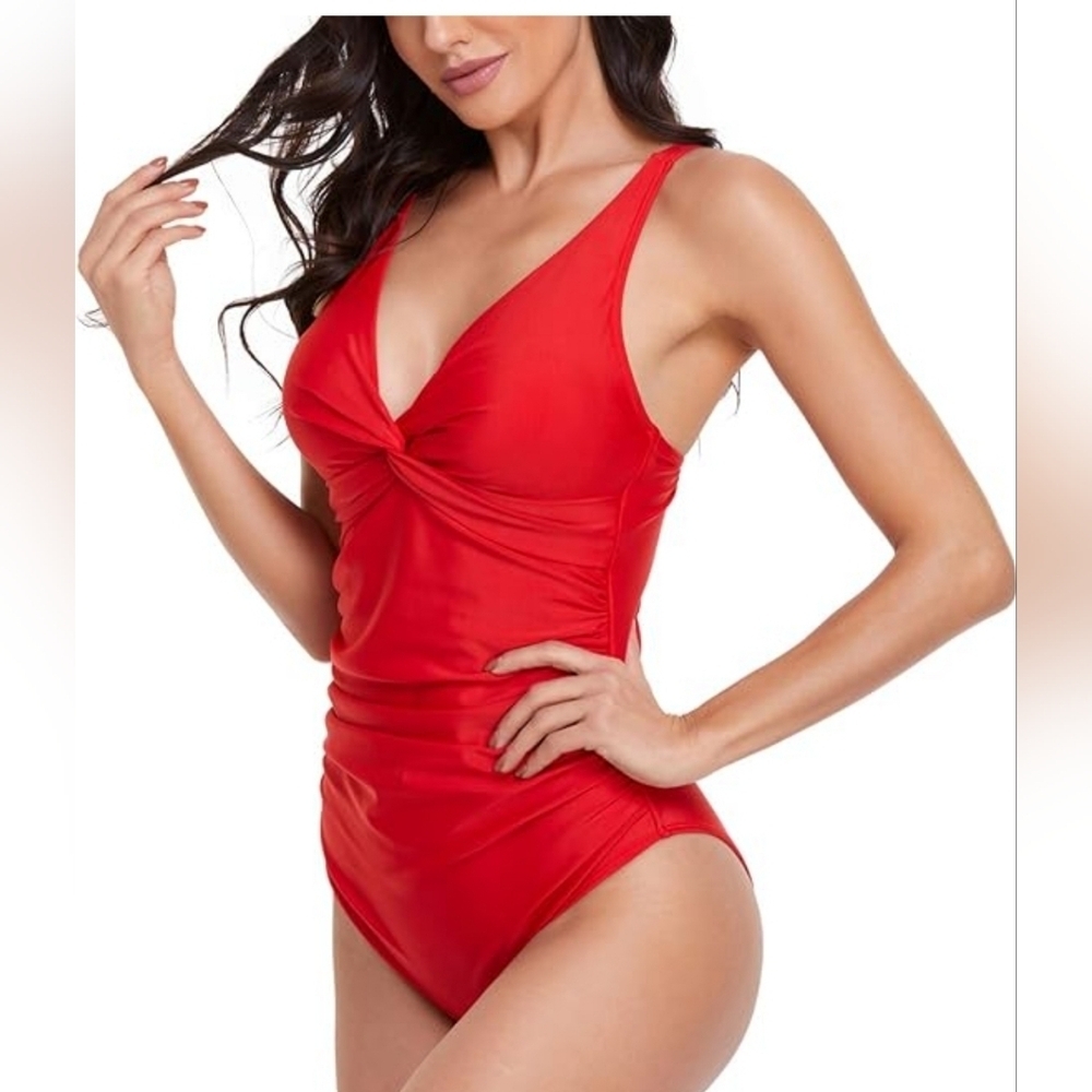 Womens Smismivo tummy control,  one piece xl red swimsuit,  NEW WITH TAGS!!